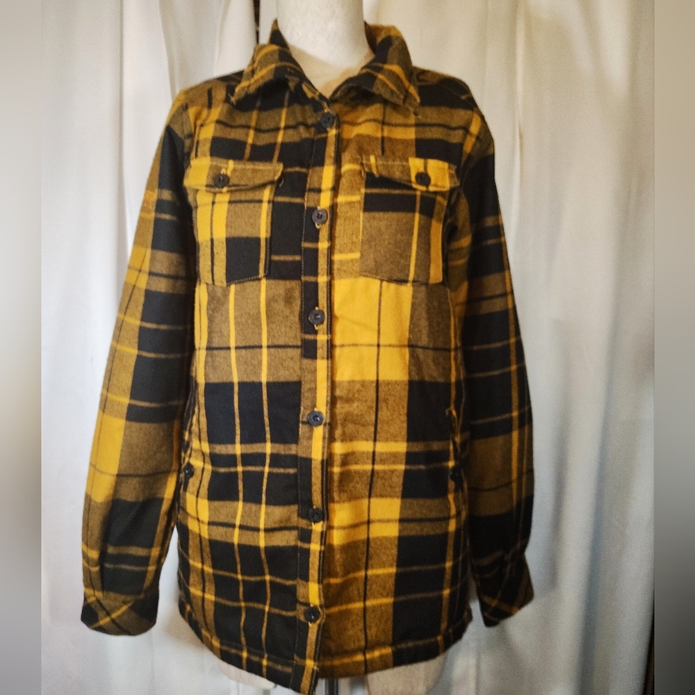 Nikita Outerwear Plaid Shirt Jacket, Women Tan/Black, BttnUp, Pckts, Collar, SP